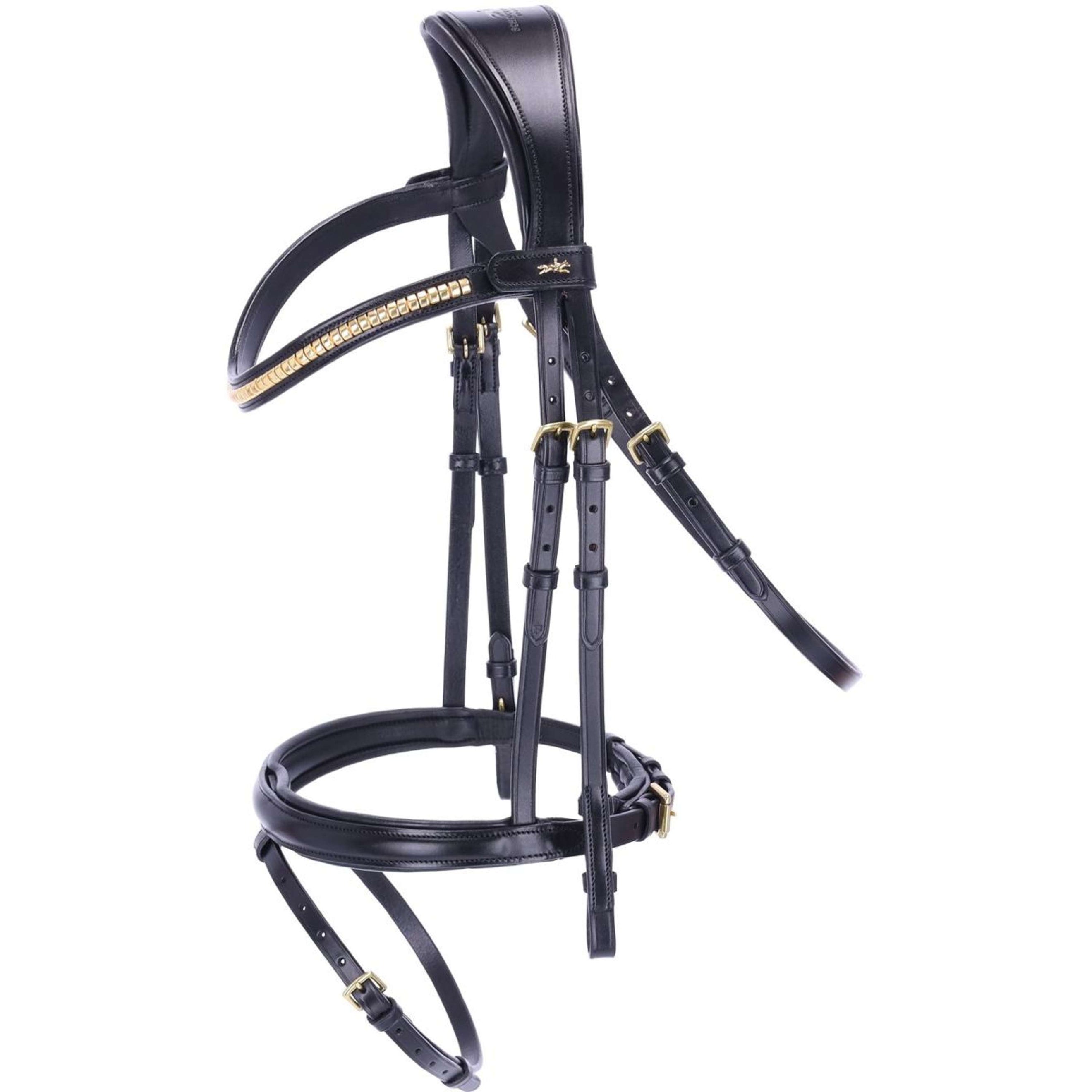 Schockemöhle Zaum Monza C Schwarz/Gold Schockemöhle Zaum Monza C Schwarz/Gold