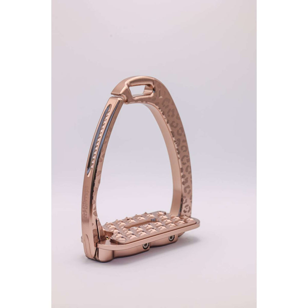Tech Stirrups Steigbügel Venice Sloped EVO Leopard Rosegold