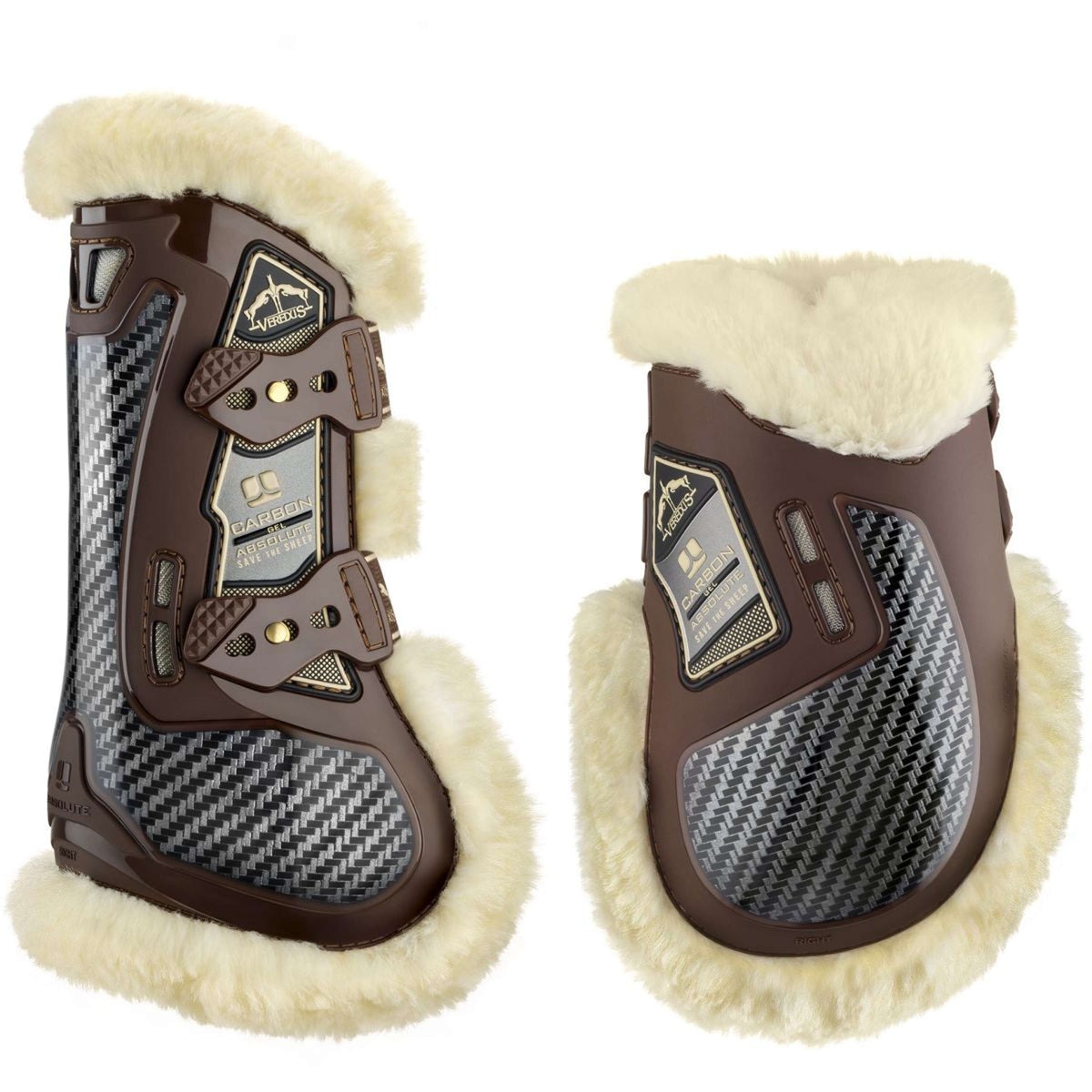 Veredus Sehnenschutz Carbon Gel Absolute Save the Sheep Front Braun