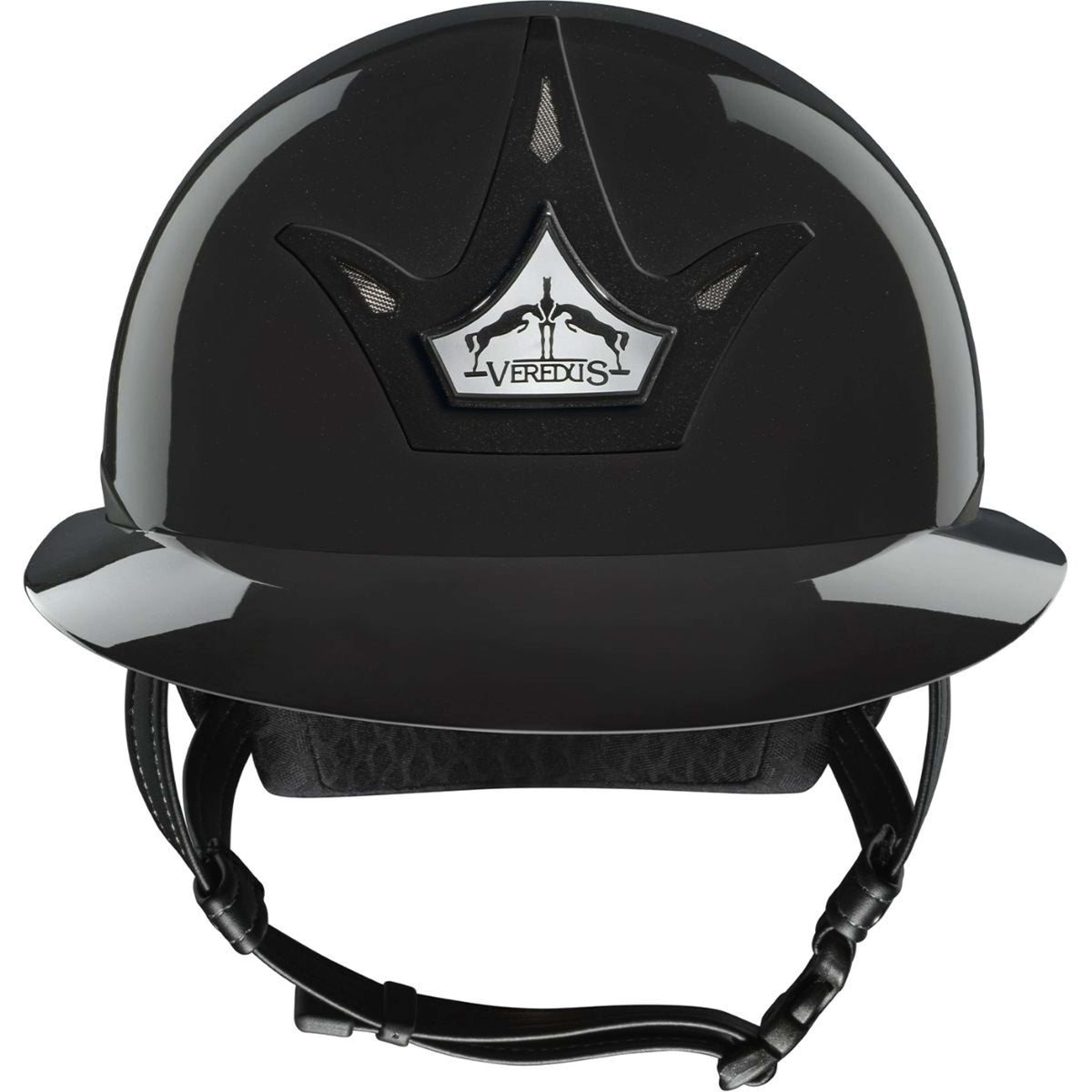 Veredus Reithelm Vita Breiter Visier Schwarz lackiert