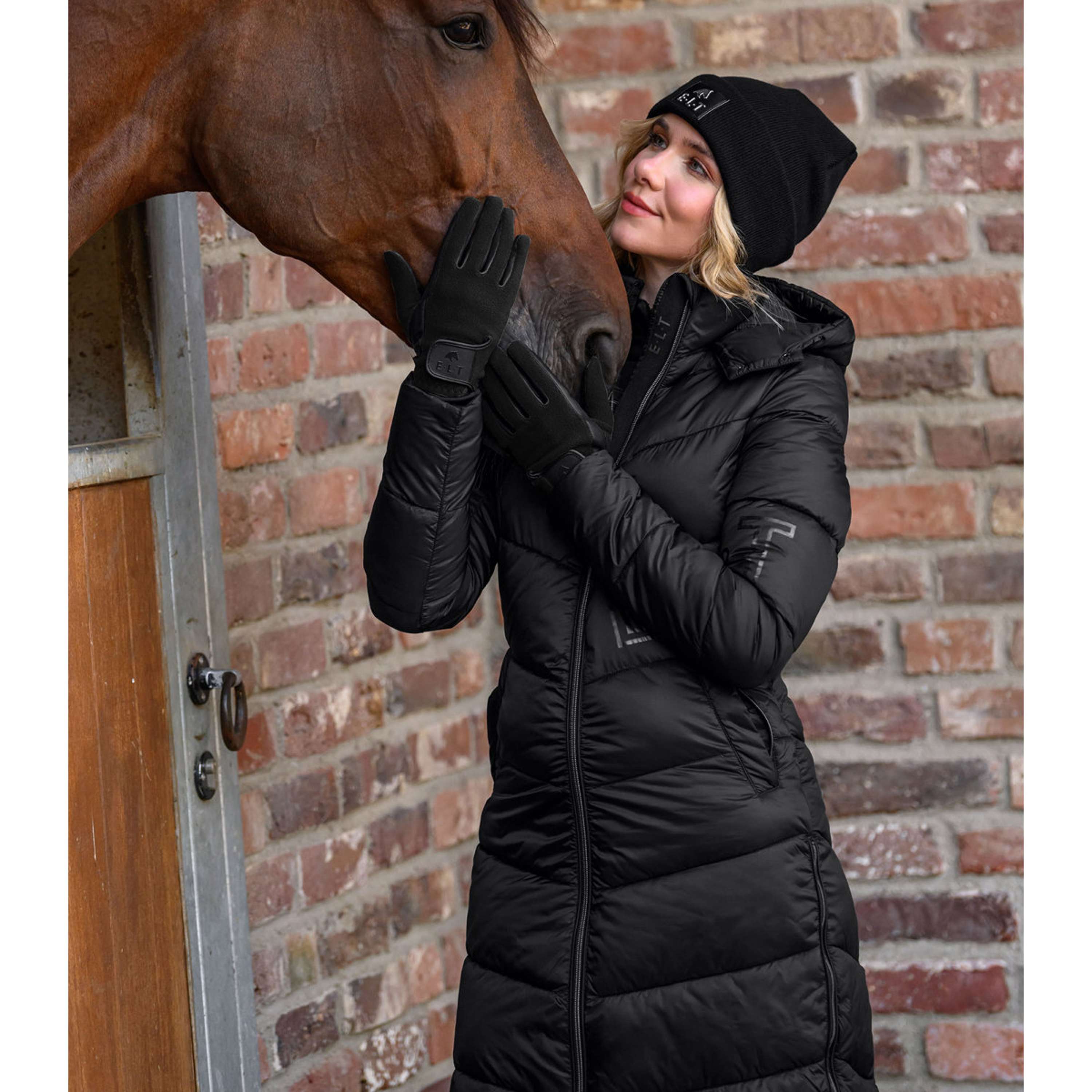 ELT Reithandschuhe Winter Fleece Schwarz