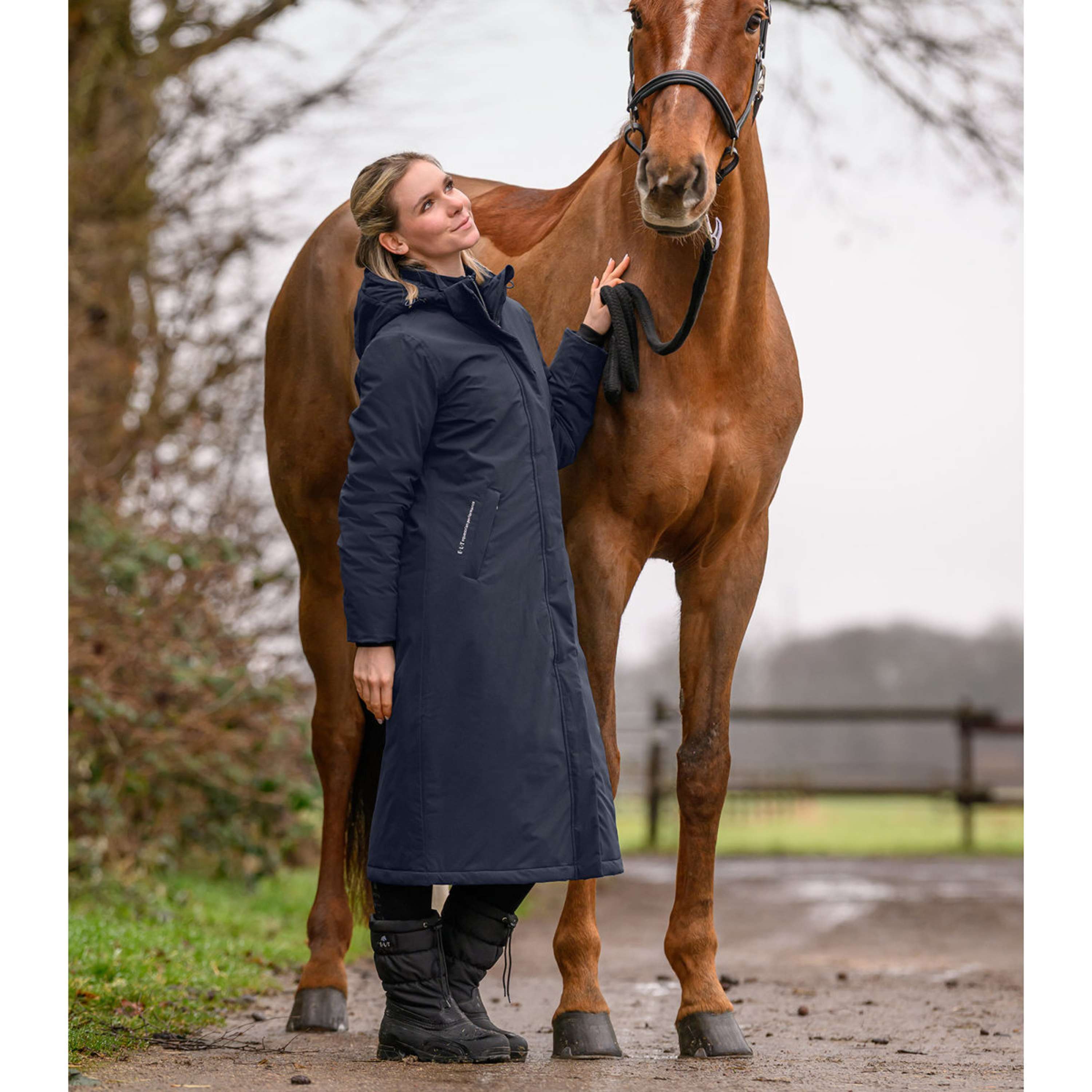 ELT Lange Regenjacke Winter Performance Deepblue