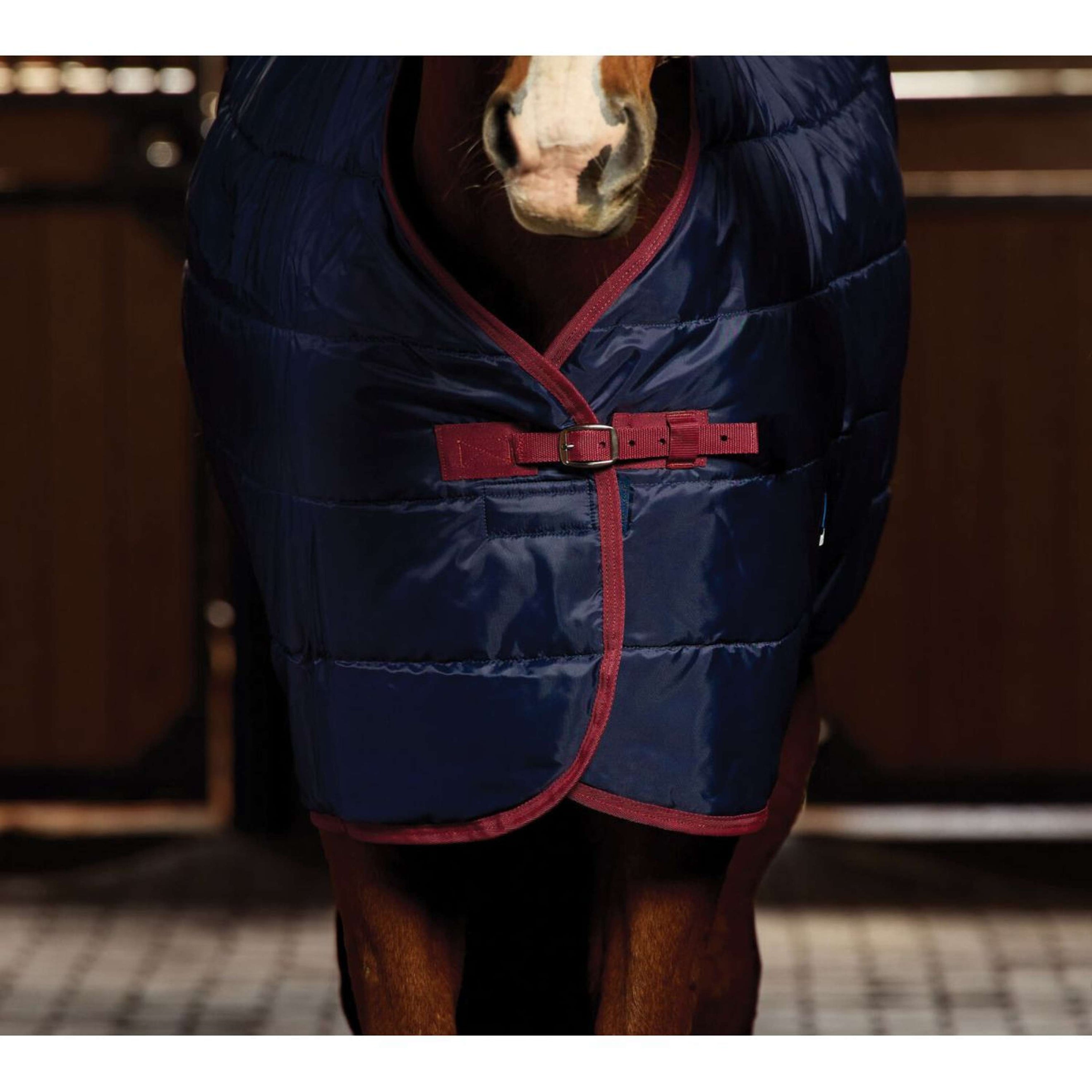WeatherBeeta Stalldecke ComFiTec 210D Channel Quilt Standard Neck 100g Navy/Burgundy