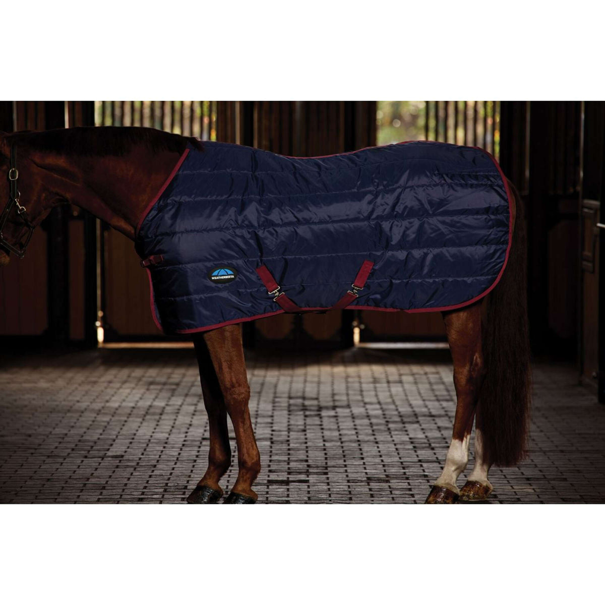WeatherBeeta Stalldecke ComFiTec 210D Channel Quilt Standard Neck 100g Navy/Burgundy