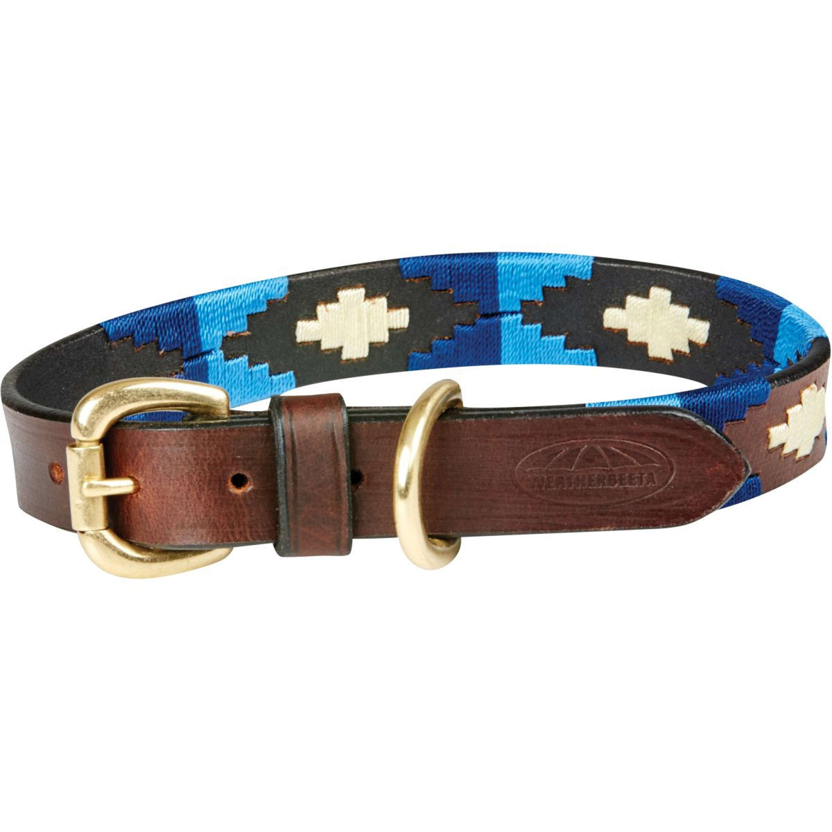 Weatherbeeta Halsband Polo Leder Cowdray Brown/Blau/Blau