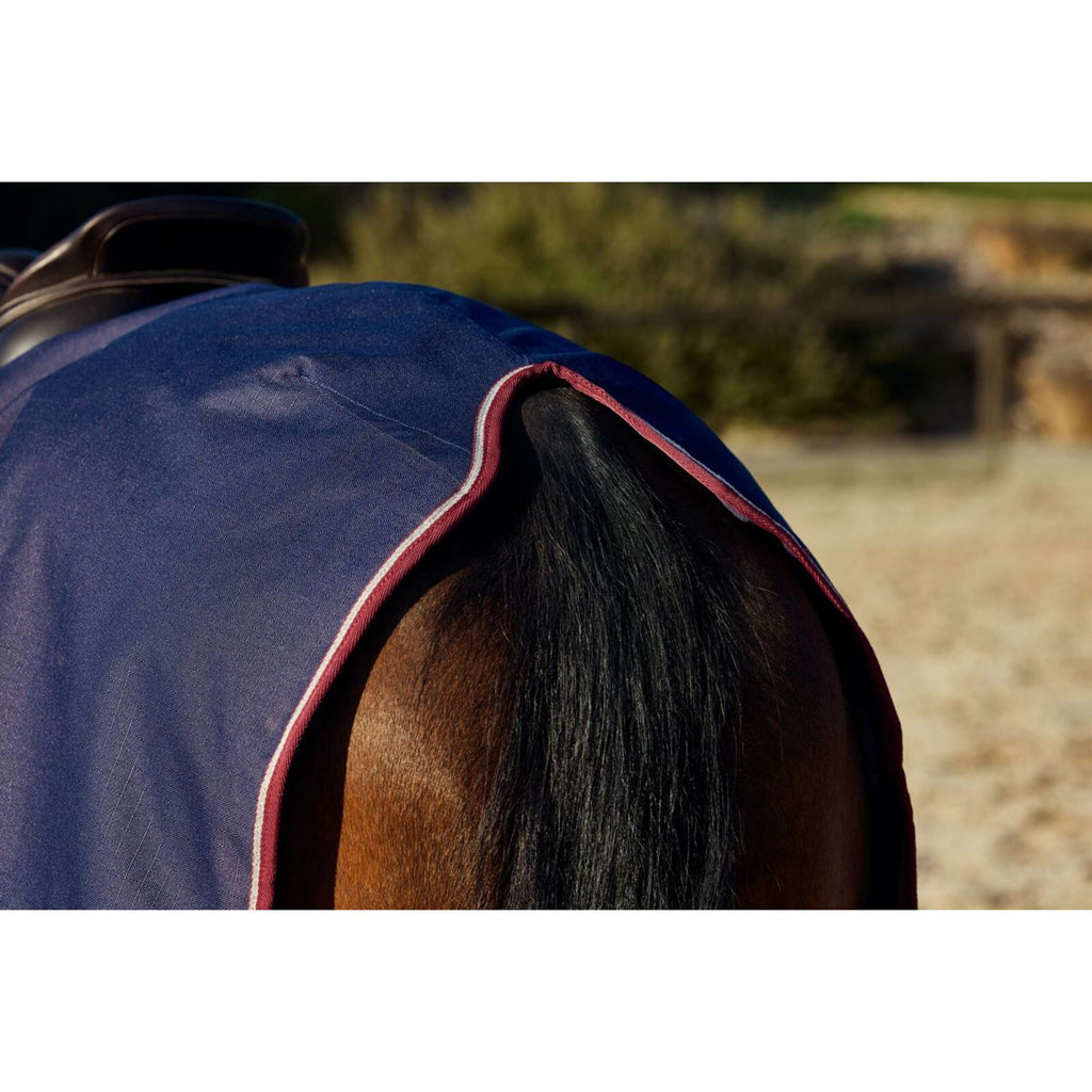WeatherBeeta Ausreitdecke Essential Fleece Lined Quarter Sheet Navy/Burgundy