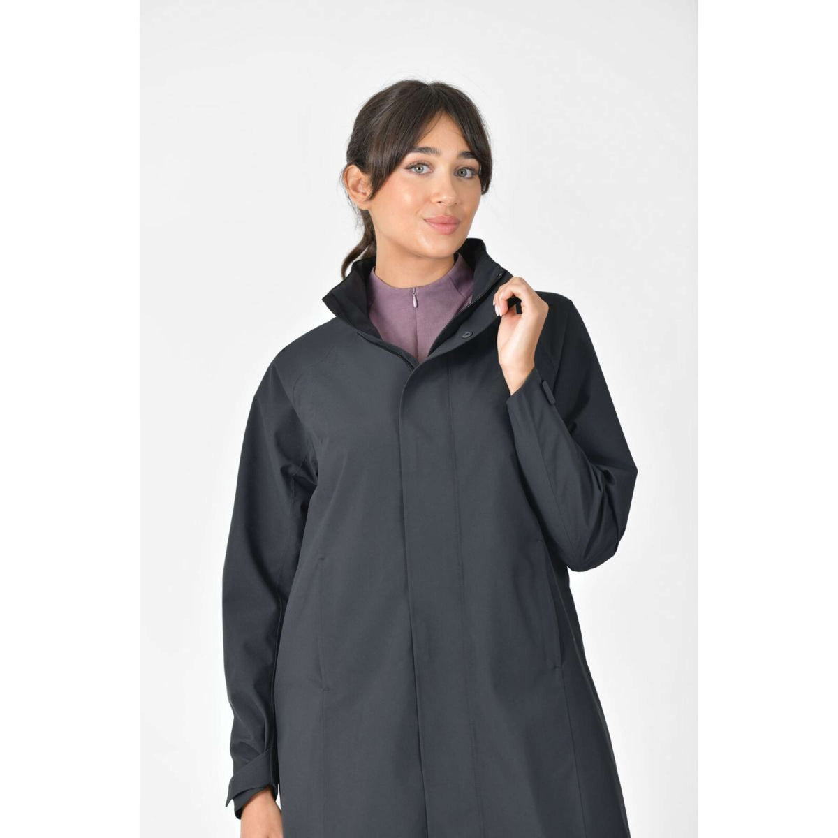 WeatherBeeta Lange Jacke Windbreaker Longline Schwarz