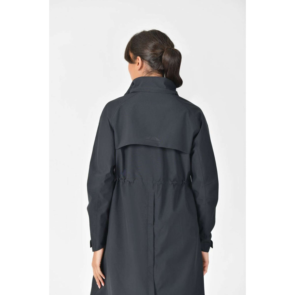 WeatherBeeta Lange Jacke Windbreaker Longline Schwarz