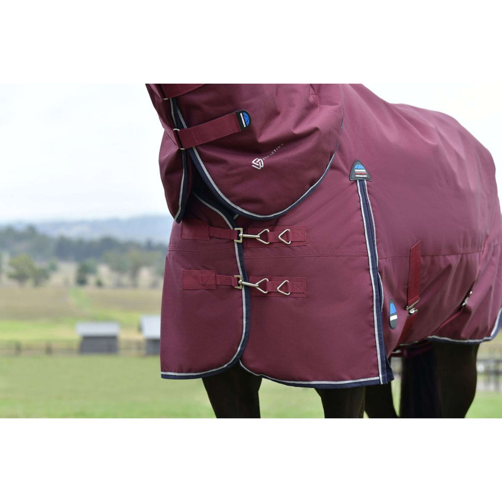 WeatherBeeta ComFiTec Essential Turnout Detach-A-Neck 220g Burgund/Navy