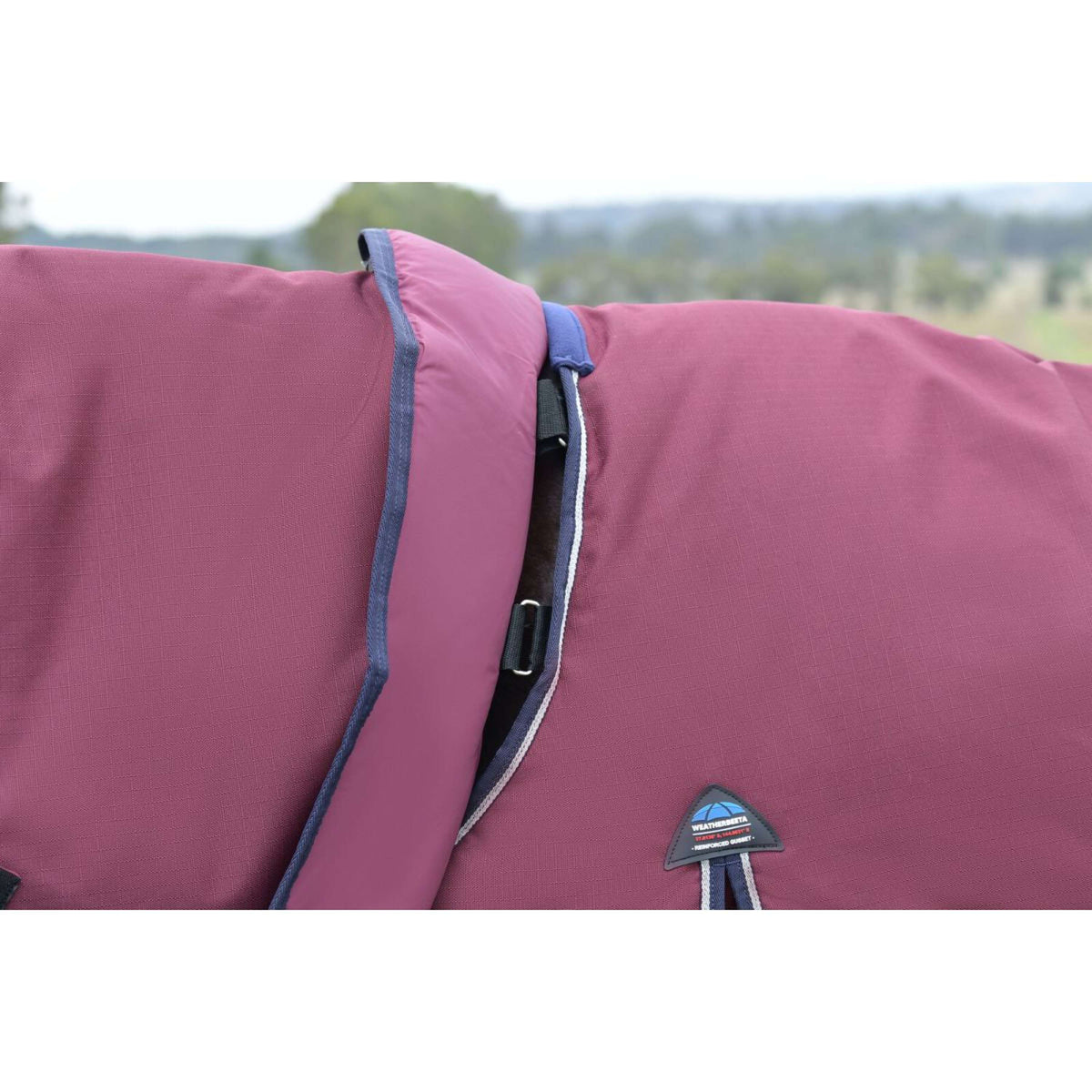 WeatherBeeta ComFiTec Essential Turnout Detach-A-Neck 220g Burgund/Navy
