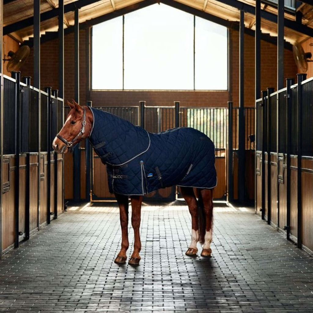 WeatherBeeta Stalldecke ComFiTec 100D Diamond Quilt Detach-A-Neck 220g Navy/Kohle
