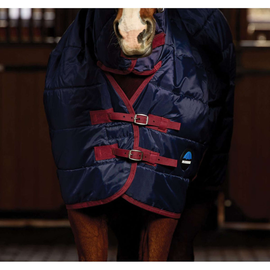 WeatherBeeta Stalldecke ComFiTec 210D Channel Quilt Combo Neck 100g Navy/Burgundy