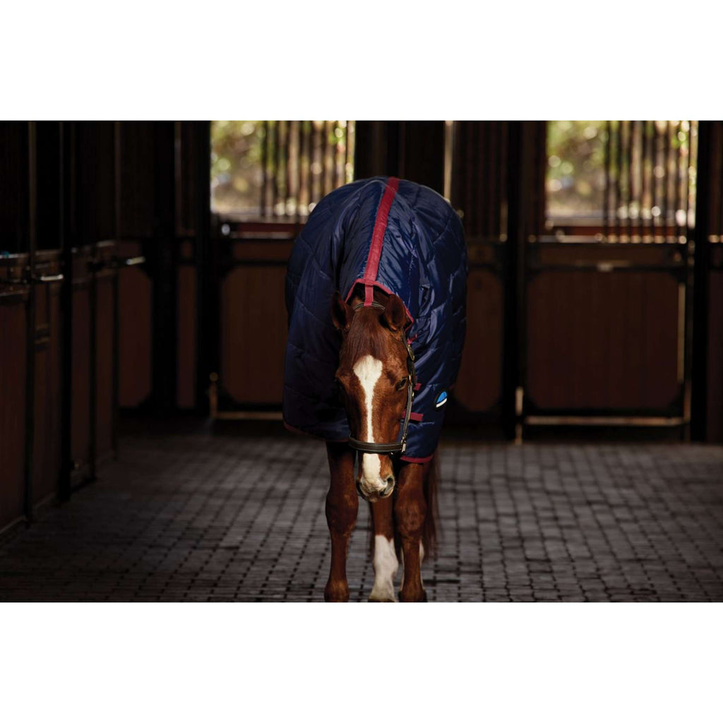 WeatherBeeta Stalldecke ComFiTec 210D Channel Quilt Combo Neck 100g Navy/Burgundy