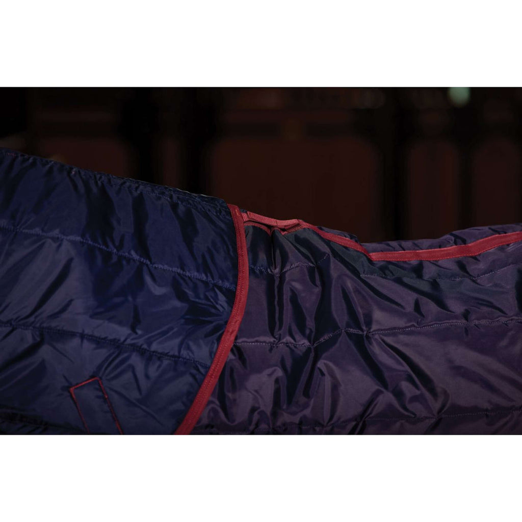 WeatherBeeta Stalldecke ComFiTec 210D Channel Quilt Combo Neck 100g Navy/Burgundy