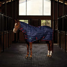 WeatherBeeta Stalldecke ComFiTec 210D Channel Quilt Combo Neck 100g Navy/Burgundy