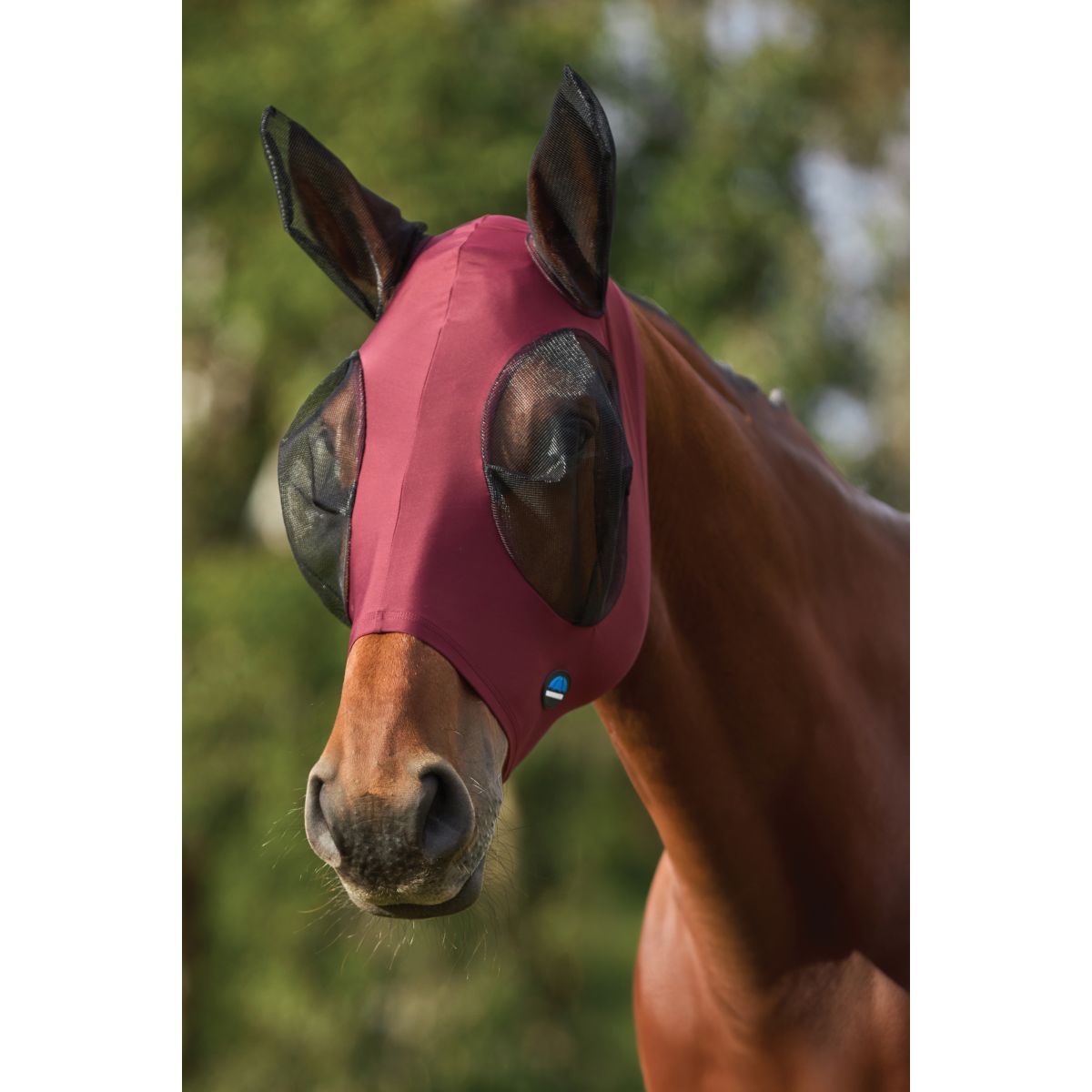WeatherBeeta Fliegenmaske ComFiTec Stretch mit Ohren Burgundy/schwarz