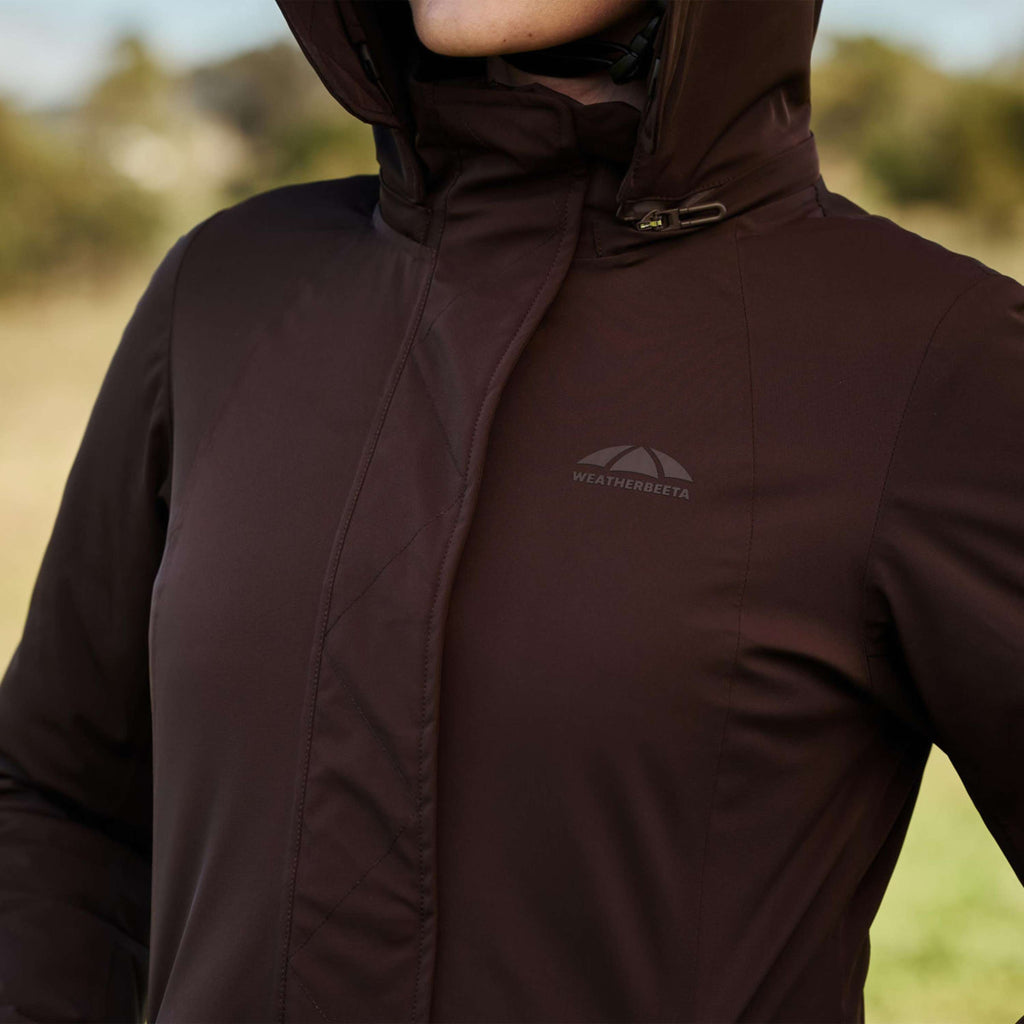 WeatherBeeta Lange Jacke Protect Waterproof Insulated Longline Espresso