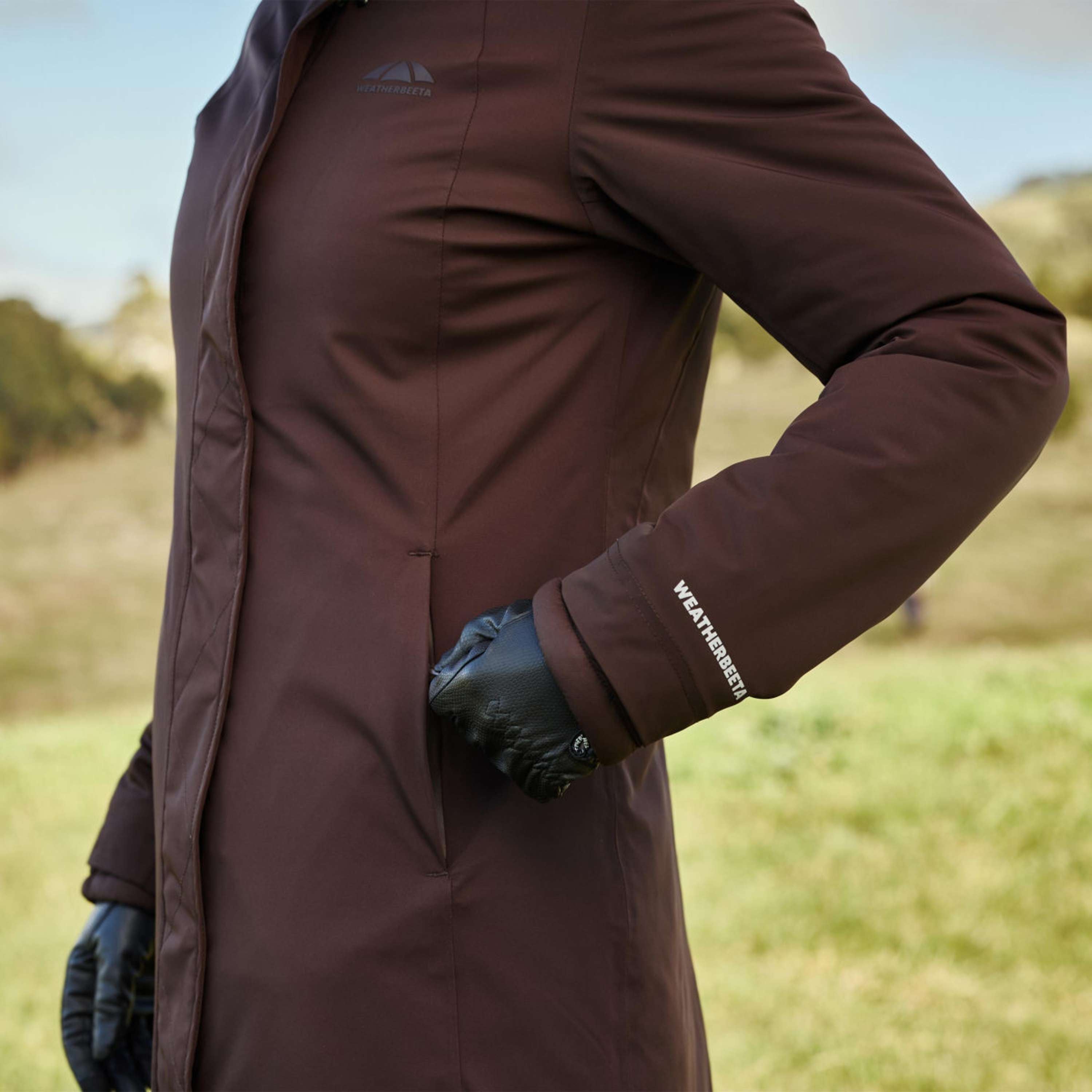 WeatherBeeta Lange Jacke Protect Waterproof Insulated Longline Espresso