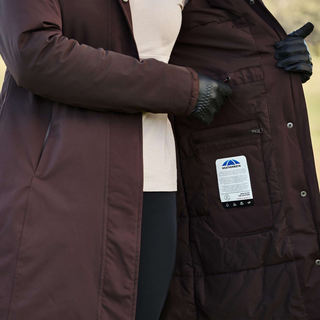 WeatherBeeta Lange Jacke Protect Waterproof Insulated Longline Espresso