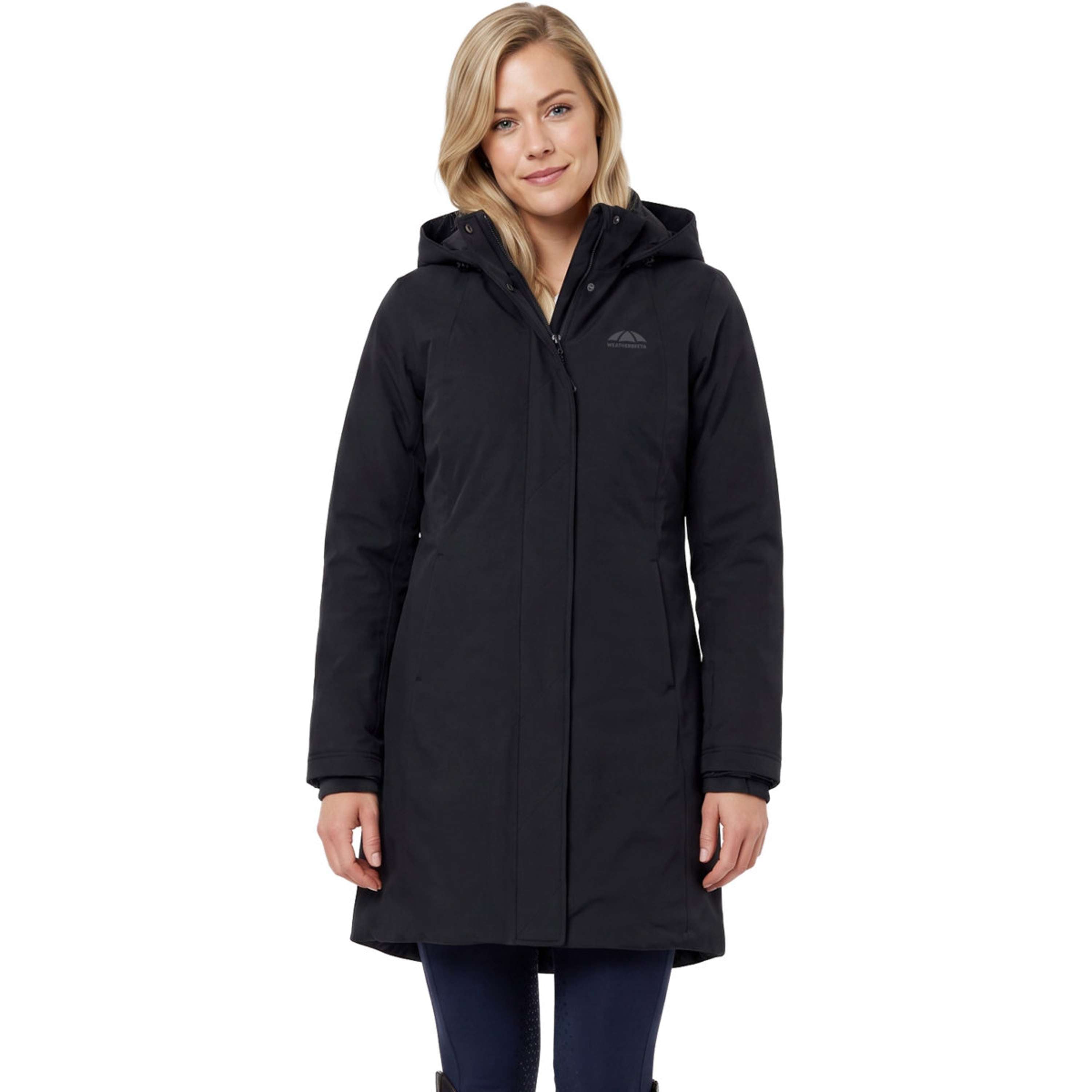 WeatherBeeta Lange Jacke Protect Waterproof Insulated Longline Schwarz