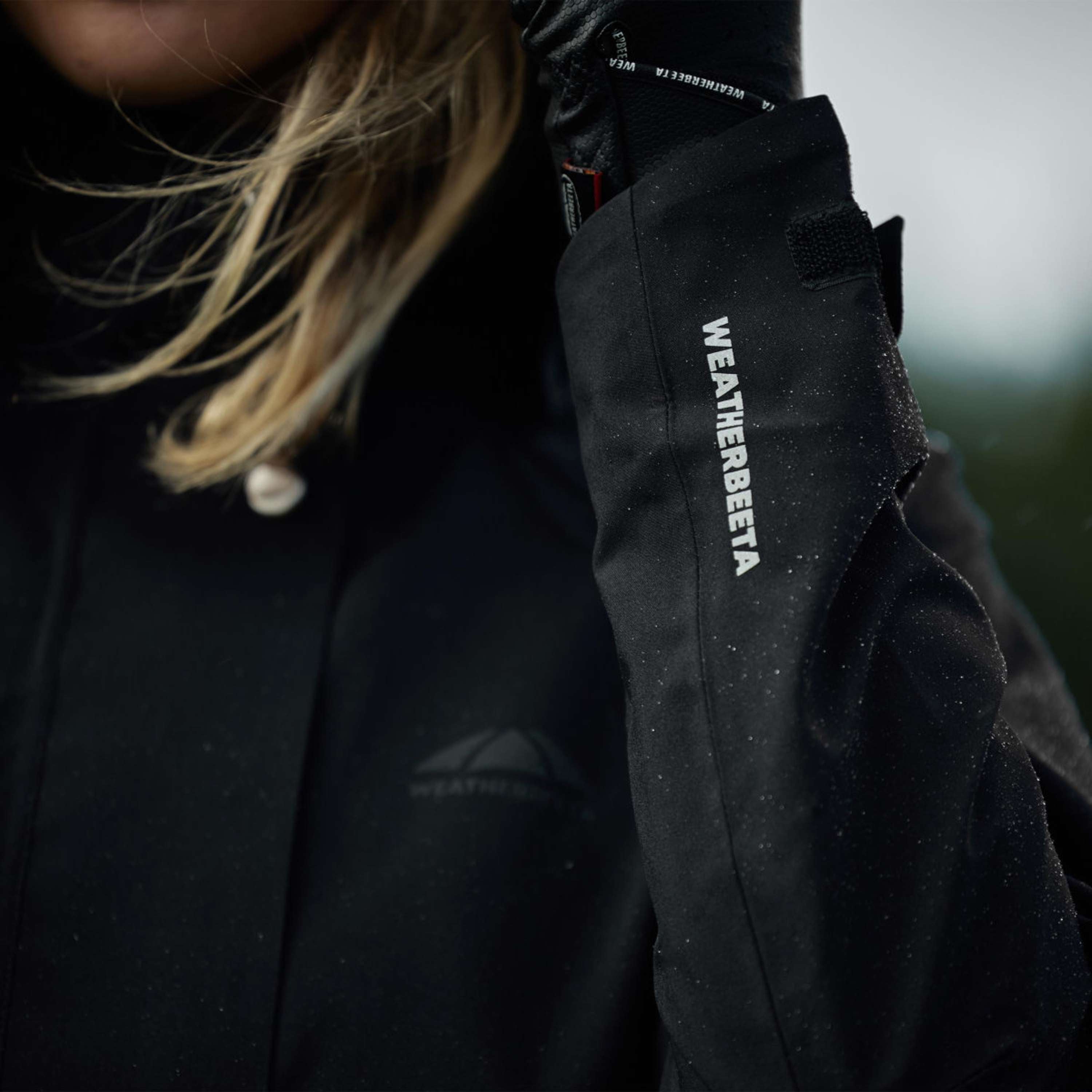 WeatherBeeta Lange Jacke Windbreaker Reflective Longline Schwarz