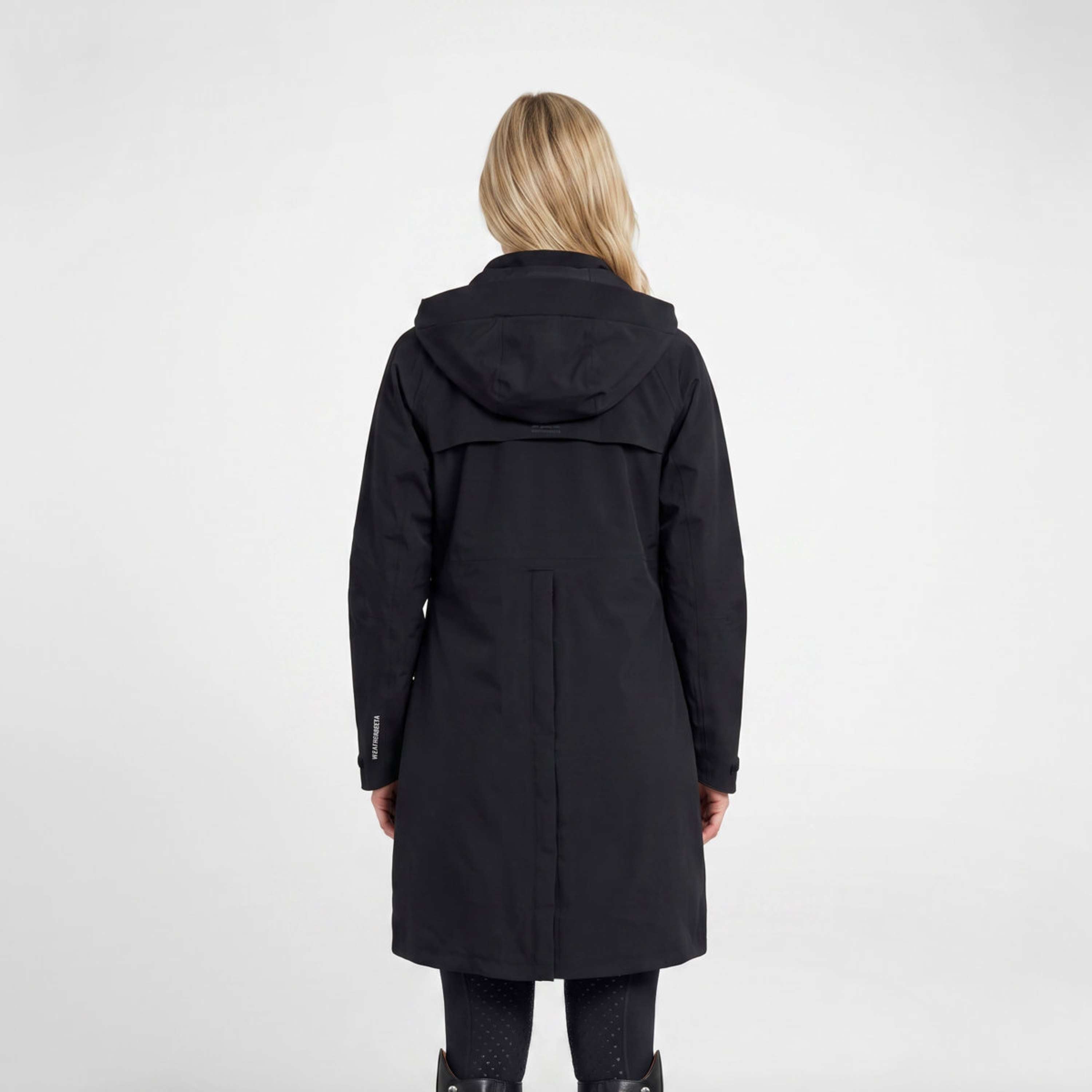WeatherBeeta Lange Jacke Windbreaker Reflective Longline Schwarz