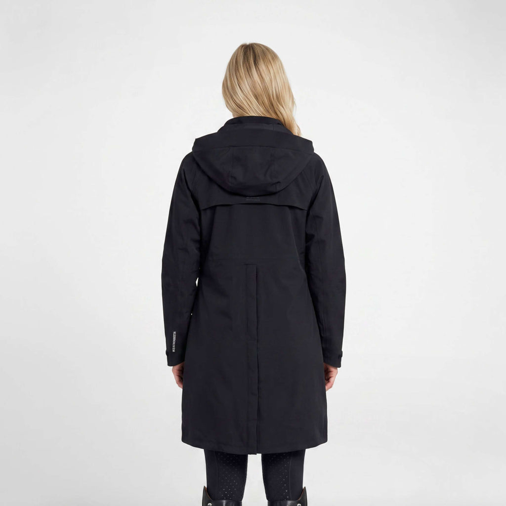 WeatherBeeta Lange Jacke Windbreaker Reflective Longline Schwarz