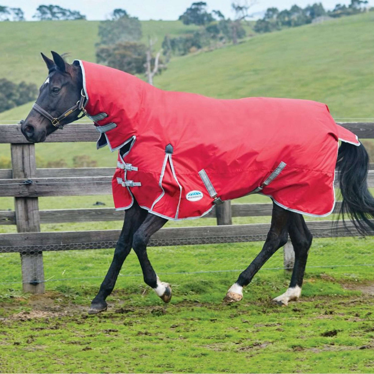 Weatherbeeta Winterdecke Comfitec Classic Combo Neck Medium/Lite 100g 600D 100g Rot/Silber/Navy