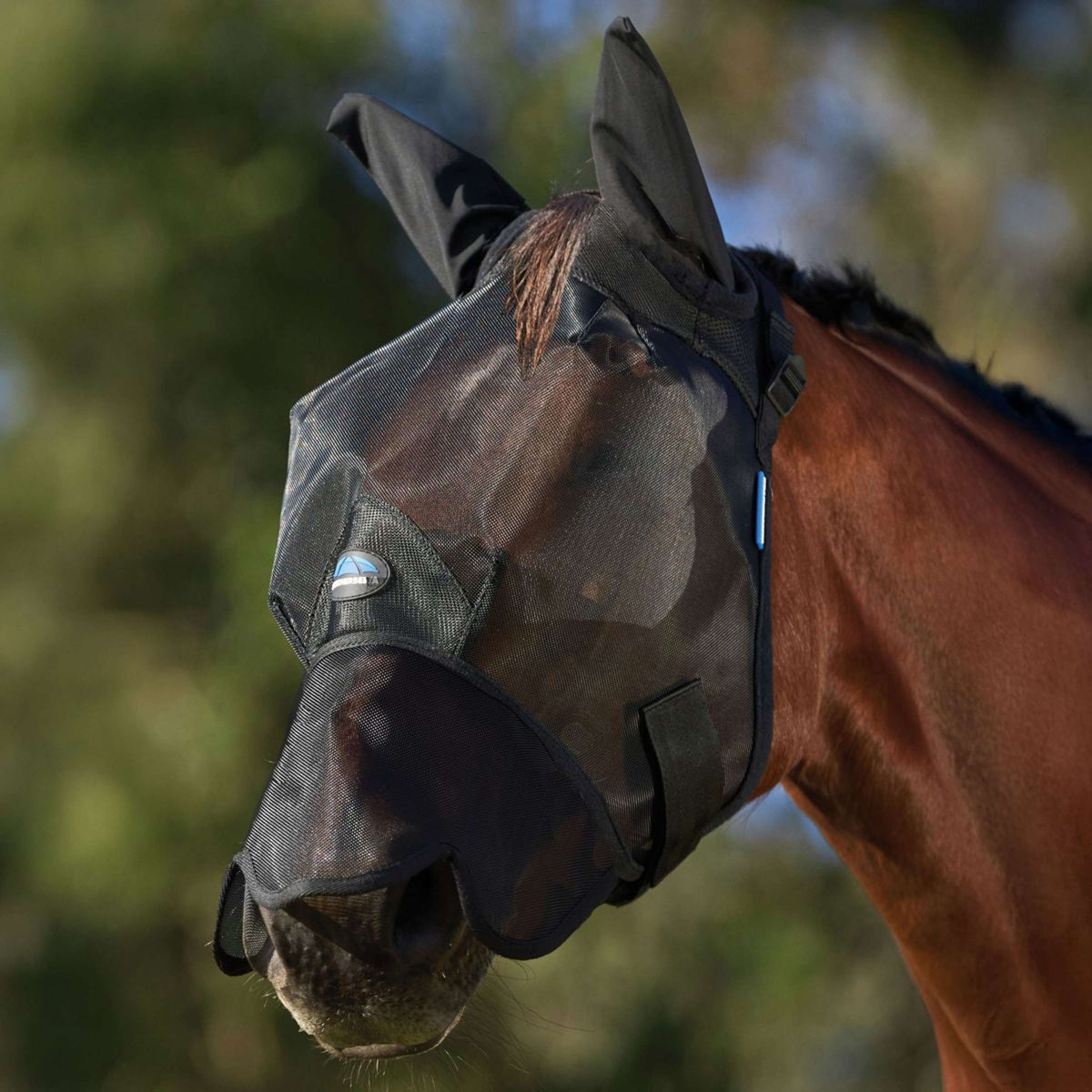 WeatherBeeta Fliegenmaske ComFiTec Guard mit Ohren und Nase Schwarz