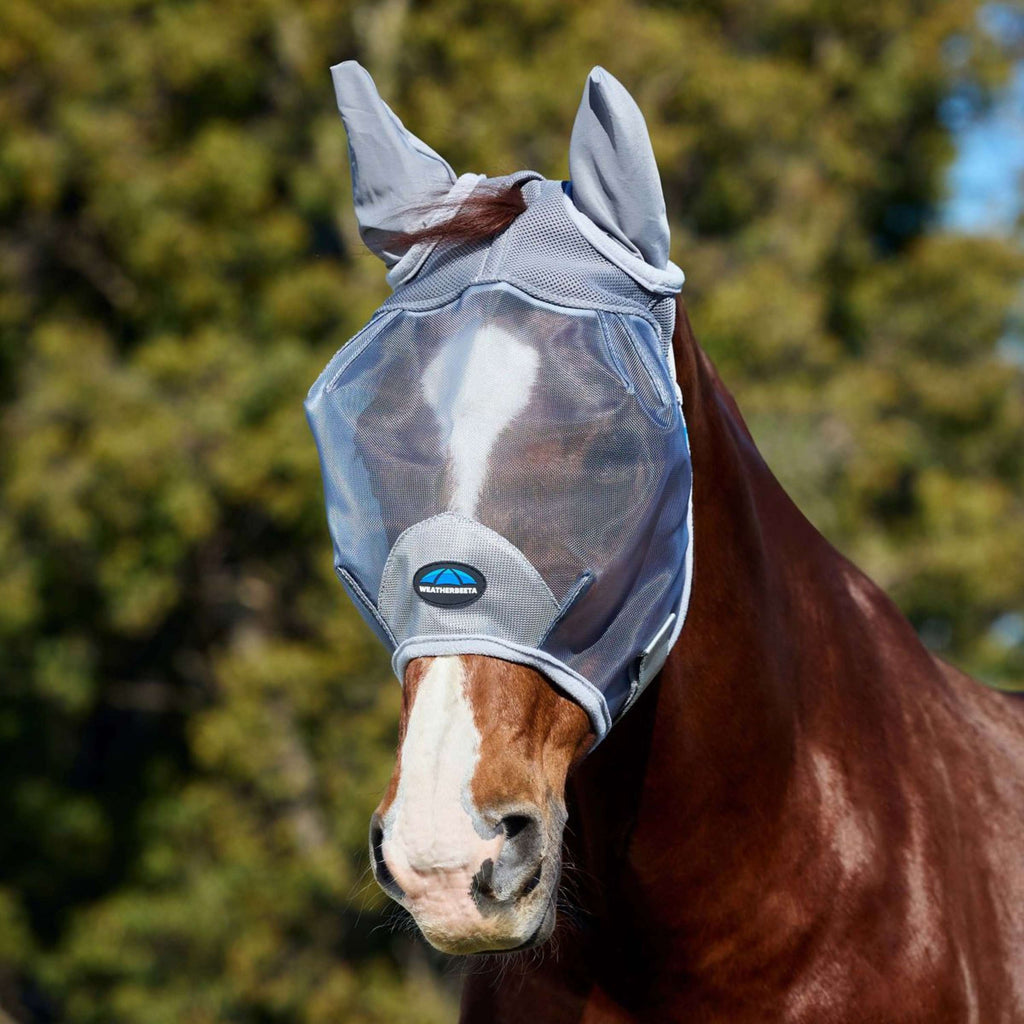 WeatherBeeta Fliegenmaske ComFiTec Durable mit Ohren Grau