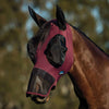 WeatherBeeta Fliegenmaske ComFiTec Luxe Stretch mit Ohren und Nase Burgundy/schwarz