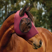 WeatherBeeta Fliegenmaske ComFiTec Deluxe Stretch mit Ohren Burgundy/schwarz
