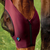 WeatherBeeta Fliegenmaske ComFiTec Deluxe Stretch mit Ohren Burgundy/schwarz