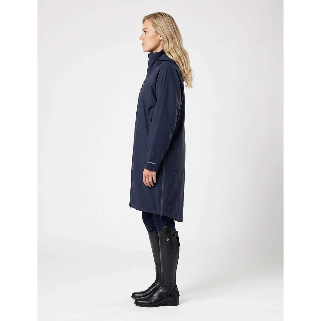 WeatherBeeta Lange Jacke Spectator Waterproof Fleece Lined Navy